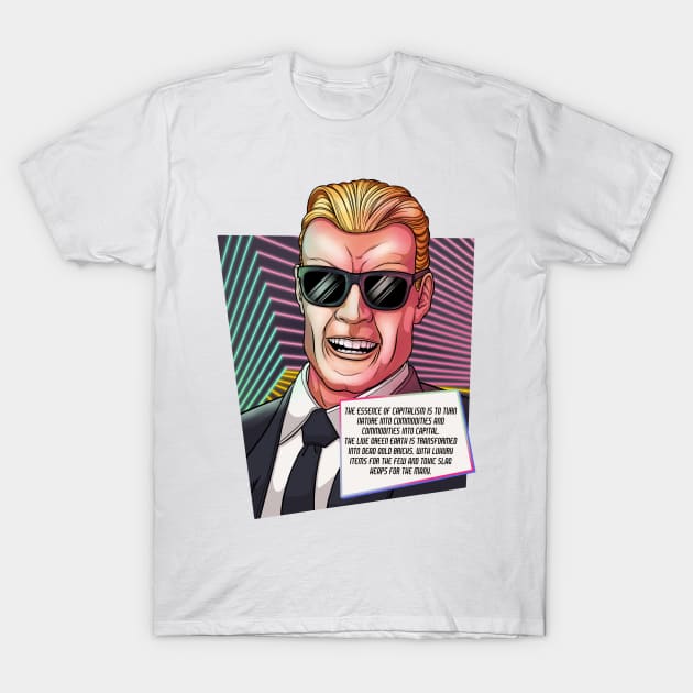 Max Headroom on Capitalism T-Shirt by Maxx Slow